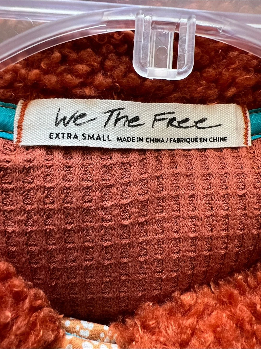 NWT Free People Women's This and That Sherpa Cardi Sherpa Jacket in Rust Size XS